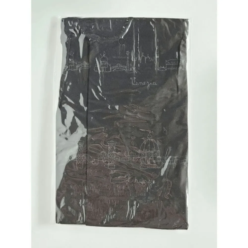 🏙️ Travel Cities Tattoo Printed Tights Black Sheer Nylon Pantyhose Hosiery NEW